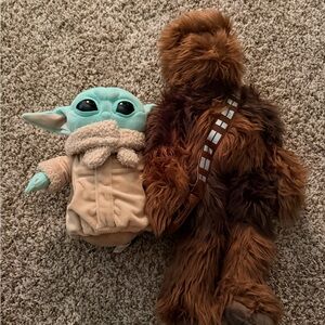 Disney Yoda and Chewbacca Plush Toys